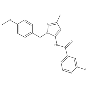 2-Fluoro-N-[2-[(4-methoxyphenyl)methyl]-5-methylpyrazol-3-yl]pyridine-4-carboxamide Structure