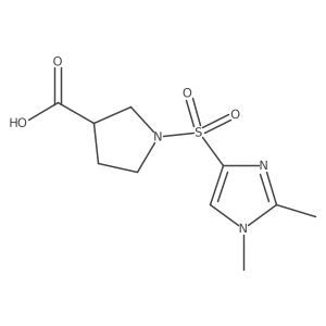 1-((1,2-Dimethyl-1H-imidazol-4-yl)sulfonyl)pyrrolidine-3-carboxylic acid结构式