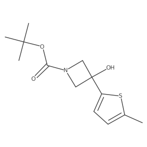 Tert-butyl 3-hydroxy-3-(5-methylthiophen-2-yl)azetidine-1-carboxylate结构式