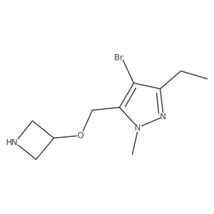 5-[(azetidin-3-yloxy)methyl]-4-bromo-3-ethyl-1-methyl-1H-pyrazole结构式