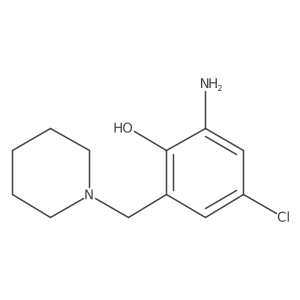 2-Amino-4-chloro-6-(1-piperidinylmethyl)phenol Structure