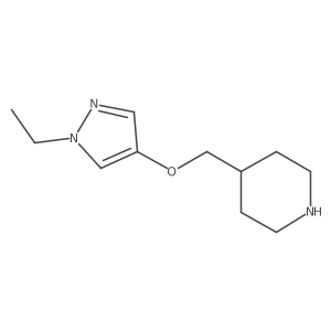 4-(((1-Ethyl-1H-pyrazol-4-yl)oxy)methyl)piperidine结构式