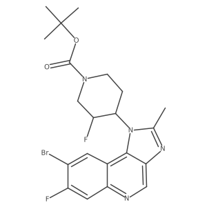 (3S, 4S)-tert-butyl 4-(8-bromo-7-fluoro-2-methyl-1H-imidazo[4,5-c]quinolin-1-yl)-3-fluoropiperidine-1-carboxylate Structure