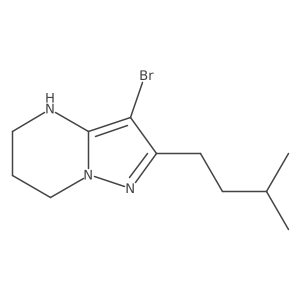 3-bromo-2-(3-methylbutyl)-4H,5H,6H,7H-pyrazolo[1,5-a]pyrimidine结构式