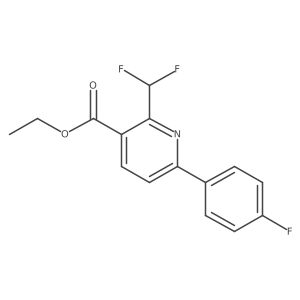Ethyl 2-(difluoromethyl)-6-(4-fluorophenyl)nicotinate结构式