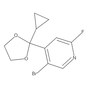 5-bromo-4-(2-cyclopropyl-1,3-dioxolan-2-yl)-2-fluoroPyridine结构式