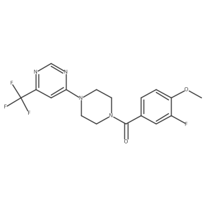 4-[4-(3-Fluoro-4-methoxybenzoyl)piperazin-1-yl]-6-(trifluoromethyl)pyrimidine Structure