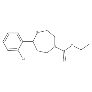 Ethyl 7-(2-chlorophenyl)-1,4-thiazepane-4-carboxylate结构式
