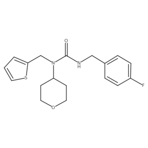 3-(4-fluorobenzyl)-1-(tetrahydro-2H-pyran-4-yl)-1-(thiophen-2-ylmethyl)urea结构式