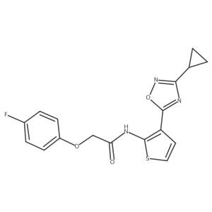 N-[3-(3-cyclopropyl-1,2,4-oxadiazol-5-yl)thiophen-2-yl]-2-(4-fluorophenoxy)acetamide结构式