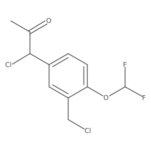 1-Chloro-1-(3-(chloromethyl)-4-(difluoromethoxy)phenyl)propan-2-one结构式