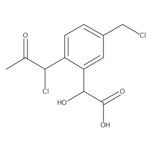 Benzeneacetic acid, 5-(chloromethyl)-2-(1-chloro-2-oxopropyl)-I+/--hydroxy-结构式