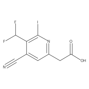 4-Cyano-3-(difluoromethyl)-2-iodopyridine-6-acetic acid Structure