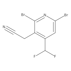 2-(2,6-Dibromo-4-(difluoromethyl)pyridin-3-yl)acetonitrile结构式