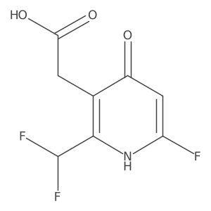 2-(Difluoromethyl)-6-fluoro-4-hydroxypyridine-3-acetic acid Structure