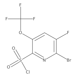 6-Bromo-5-fluoro-3-(trifluoromethoxy)pyridine-2-sulfonyl chloride结构式
