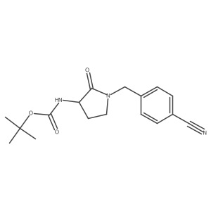 tert-butyl N-{1-[(4-cyanophenyl)methyl]-2-oxopyrrolidin-3-yl}carbamate结构式