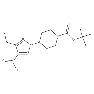 4-(3-Ethyl-4-nitro-1H-pyrazol-1-yl)-1-piperidinecarboxylic acid 1,1-dimethylethyl ester Structure