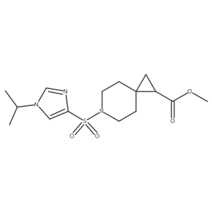 methyl 6-((1-isopropyl-1H-imidazol-4-yl)sulfonyl)-6-azaspiro[2.5]octane-1-carboxylate结构式