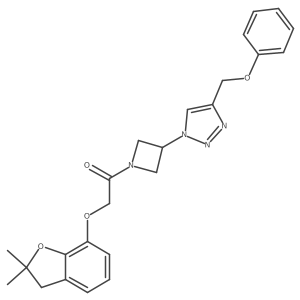 2-((2,2-dimethyl-2,3-dihydrobenzofuran-7-yl)oxy)-1-(3-(4-(phenoxymethyl)-1H-1,2,3-triazol-1-yl)azetidin-1-yl)ethanone结构式