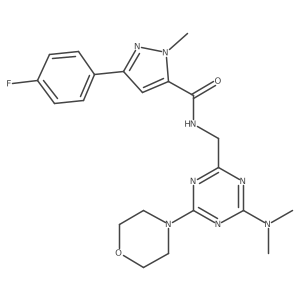 N-((4-(dimethylamino)-6-morpholino-1,3,5-triazin-2-yl)methyl)-3-(4-fluorophenyl)-1-methyl-1H-pyrazole-5-carboxamide Structure