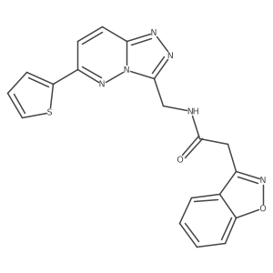 2-(benzo[d]isoxazol-3-yl)-N-((6-(thiophen-2-yl)-[1,2,4]triazolo[4,3-b]pyridazin-3-yl)methyl)acetamide结构式