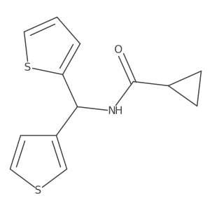 N-(thiophen-2-yl(thiophen-3-yl)methyl)cyclopropanecarboxamide结构式