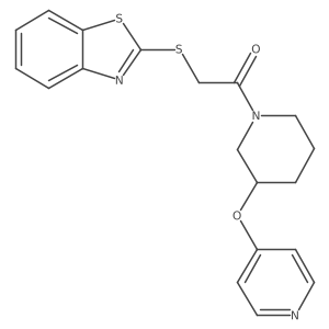 2-(Benzo[d]thiazol-2-ylthio)-1-(3-(pyridin-4-yloxy)piperidin-1-yl)ethanone Structure