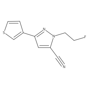 1-(2-fluoroethyl)-3-(thiophen-3-yl)-1H-pyrazole-5-carbonitrile Structure