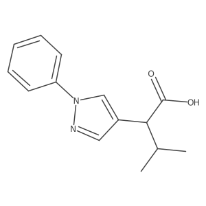 3-methyl-2-(1-phenyl-1H-pyrazol-4-yl)butanoic acid Structure