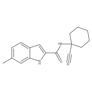 N-(1-Cyanocyclohexyl)-6-methyl-1H-indole-2-carboxamide结构式