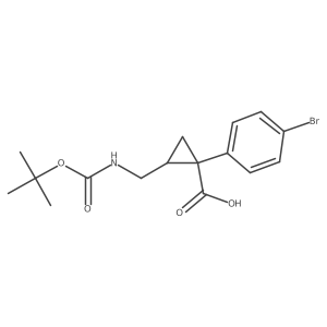 1-(4-Bromophenyl)-2-({[(tert-butoxy)carbonyl]amino}methyl)cyclopropane-1-carboxylic acid结构式