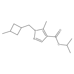 propan-2-yl 5-methyl-1-[(3-methylcyclobutyl)methyl]-1H-pyrazole-4-carboxylate结构式