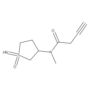 N-(1-imino-1-oxo-1lambda6-thiolan-3-yl)-N-methylbut-3-ynamide结构式