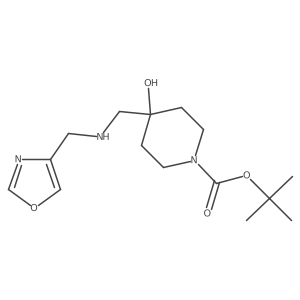tert-Butyl 4-hydroxy-4-(((oxazol-4-ylmethyl)amino)methyl)piperidine-1-carboxylate结构式