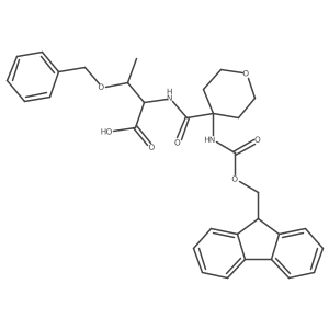 (2S,3R)-3-(benzyloxy)-2-{[4-({[(9H-fluoren-9-yl)methoxy]carbonyl}amino)oxan-4-yl]formamido}butanoic acid Structure