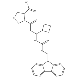 3-[3-cyclobutyl-3-({[(9H-fluoren-9-yl)methoxy]carbonyl}amino)propanoyl]-1,3-thiazolidine-4-carboxylic acid结构式