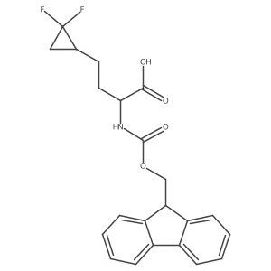 4-(2,2-difluorocyclopropyl)-2-({[(9H-fluoren-9-yl)methoxy]carbonyl}amino)butanoic acid结构式