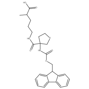 5-{[3-({[(9H-fluoren-9-yl)methoxy]carbonyl}amino)oxolan-3-yl]formamido}-2-methylpentanoic acid结构式