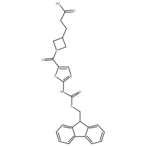 3-{1-[2-({[(9H-fluoren-9-yl)methoxy]carbonyl}amino)-1,3-thiazole-5-carbonyl]azetidin-3-yl}propanoic acid Structure