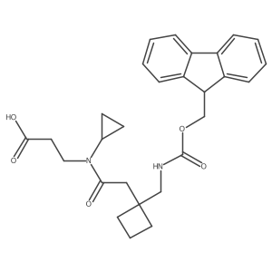 3-(N-cyclopropyl-2-{1-[({[(9H-fluoren-9-yl)methoxy]carbonyl}amino)methyl]cyclobutyl}acetamido)propanoic acid结构式