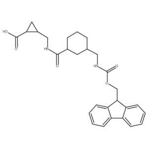 2-[({3-[({[(9H-fluoren-9-yl)methoxy]carbonyl}amino)methyl]cyclohexyl}formamido)methyl]cyclopropane-1-carboxylic acid结构式