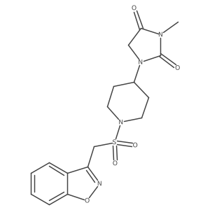 1-(1-((Benzo[d]isoxazol-3-ylmethyl)sulfonyl)piperidin-4-yl)-3-methylimidazolidine-2,4-dione结构式