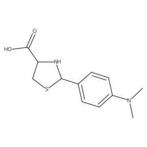 (2R)-2-(4-(Dimethylamino)phenyl)thiazolidine-4-carboxylic acid结构式