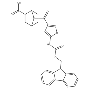 rac-(1R,2R,4S)-7-[5-({[(9H-fluoren-9-yl)methoxy]carbonyl}amino)-1,2-oxazole-3-carbonyl]-7-azabicyclo[2.2.1]heptane-2-carboxylic acid结构式