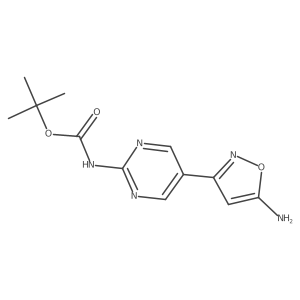 tert-butyl N-[5-(5-amino-1,2-oxazol-3-yl)pyrimidin-2-yl]carbamate Structure