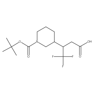 3-{1-[(Tert-butoxy)carbonyl]piperidin-3-yl}-4,4,4-trifluorobutanoic acid Structure