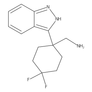 [4,4-difluoro-1-(1H-indazol-3-yl)cyclohexyl]methanamine结构式