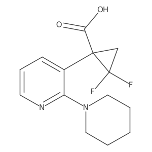 2,2-Difluoro-1-[2-(piperidin-1-yl)pyridin-3-yl]cyclopropane-1-carboxylic acid Structure