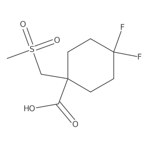 4,4-Difluoro-1-(methanesulfonylmethyl)cyclohexane-1-carboxylic acid结构式